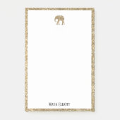 Post-it® Blanc sur Parties scintillant Gold Faux Elephant & (Devant)