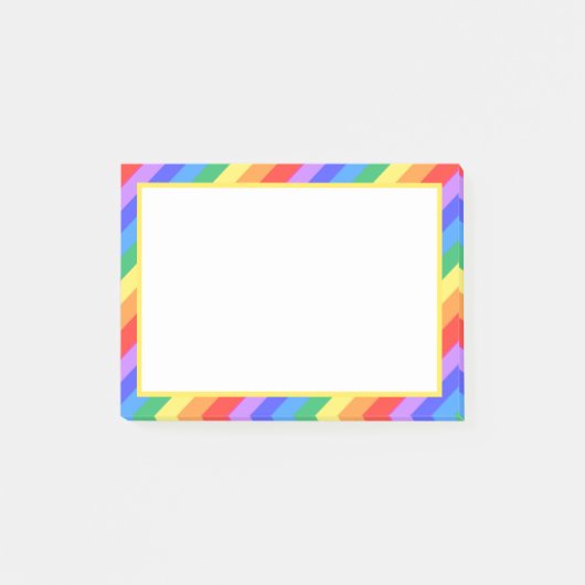 Post-it® Blanc sur rayures multicolores magnifiques (Devant)
