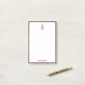 Post-it® Blanc sur Rose Gold Faux Parties scintillant Anana (Sur un bureau)