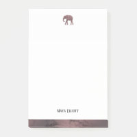 Blanc sur Rose Marbre d'or Eléphant & Bordure + No