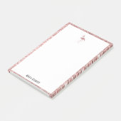 Post-it® Blanc sur Rose Parties scintillant or Flamant rose (Incliné)