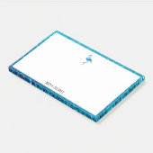 Post-it® Blanc sur Turquoise Parties scintillant Faux Flama (Incliné)