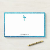 Post-it® Blanc sur Turquoise Parties scintillant Faux Flama (Sur un bureau)