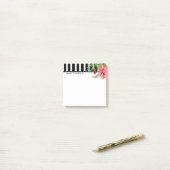 Post-it® Blancs Et Noirs Et Fleurs Exotiques (Sur un bureau)