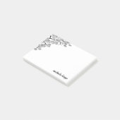 Post-it® Blancs Noir Élégant Pin Botanique Branche (Incliné)