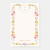 Post-it® Blason floral personnalisé pour mariage en monogra (Devant)