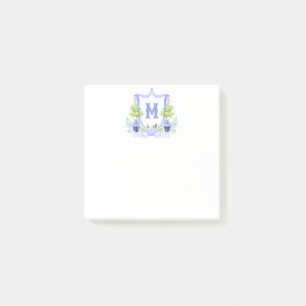 Post-it® Blason Monogramme d'Arbre de Citron à l'Aquarelle