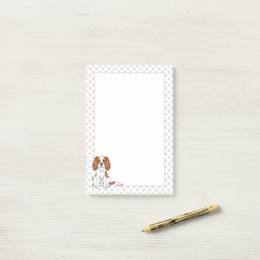 Post-it® Blenheim Cavalier King Charles Spaniel & Paws (Sur un bureau)