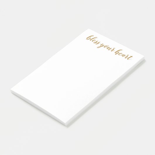 Post-it® Bless Your Heart Script Doré (Incliné)