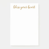 Post-it® Bless Your Heart Script Doré (Devant)