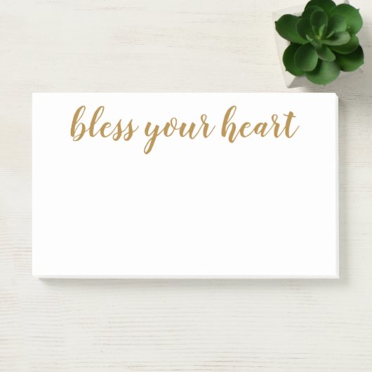 Post-it® Bless Your Heart Script Doré (Bureau)