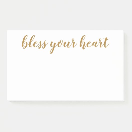 Post-it® Bless Your Heart Script Doré (Devant)