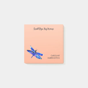 Post-it® Bleu Aquarelle Dragonfly Personnalisé Orange