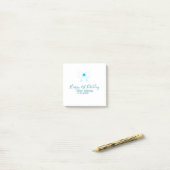 Post-it® Bleu arc heureux 21e anniversaire nom date petite (Sur un bureau)