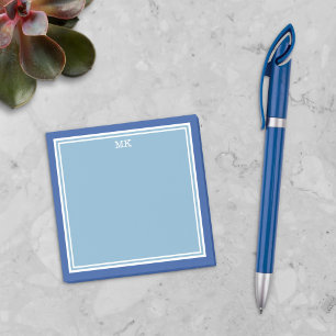 Post-it® Bleu Blanc Bordures Monogramme
