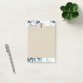 Post-it® Bleu Blanc Hiver Roses Kraft Rustique Monogramme (Bureau)