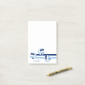 Post-it® bleu blanc volleyballs nom personnalisé (Sur un bureau)