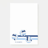 Post-it® bleu blanc volleyballs nom personnalisé (Devant)