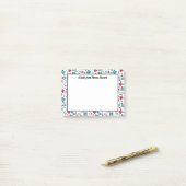 Post-it® Bleu bleu rouge blanc Motif une note de l'infirmiè (Sur un bureau)