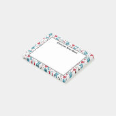 Post-it® Bleu bleu rouge blanc Motif une note de l'infirmiè (Incliné)