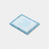 Post-it® Bleu calme Abstrait | Cool Turquoise Aqua Monogram (Incliné)