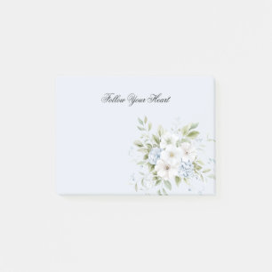 Post-it® Bleu Céleste Floral Blanc