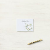 Post-it® Bleu Céleste Floral Blanc (Sur un bureau)