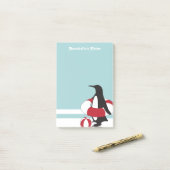 Post-it® Bleu clair Carton Pingouin Baignade Enfants (Sur un bureau)