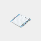 Post-it® Bleu clair et Gris Motif + Nom personnalisé (Incliné)