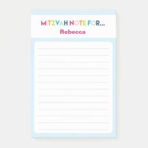 Post-it® Bleu clair Mitzvah Note : 4x6 Sticky Pad