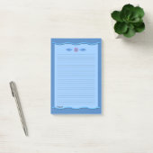 Post-it® Bleu classique avec bordures ondulées - Lined AH20 (Bureau)