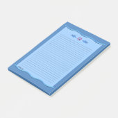 Post-it® Bleu classique avec bordures ondulées - Lined AH20 (Incliné)