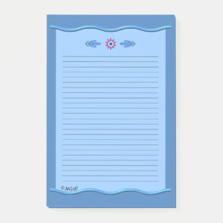 Post-it® Bleu classique avec bordures ondulées - Lined AH20