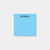 Post-it® Bleu de basse priorité pré-étiqueté (Devant)