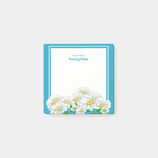 Post-it® Bleu de marguerite - Blanc (Devant)