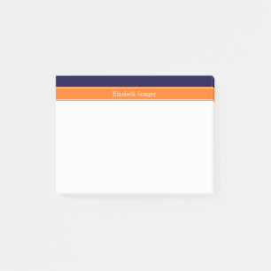 Post-it® Bleu de marine solide,  Citrouille Nom Monogramme