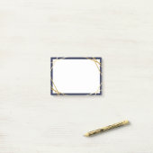 Post-it® Bleu de minuit géométrique 4" d'or" notes x3 (Sur un bureau)