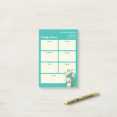 Post-it® Bleu de neige blanche du planificateur hebdomadair (Sur un bureau)