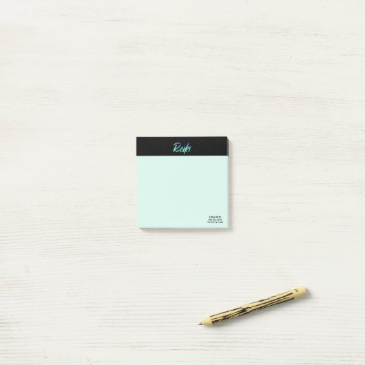 Post-it® Bleu de turquoise de Reiki de *~* et iridescent (Sur un bureau)