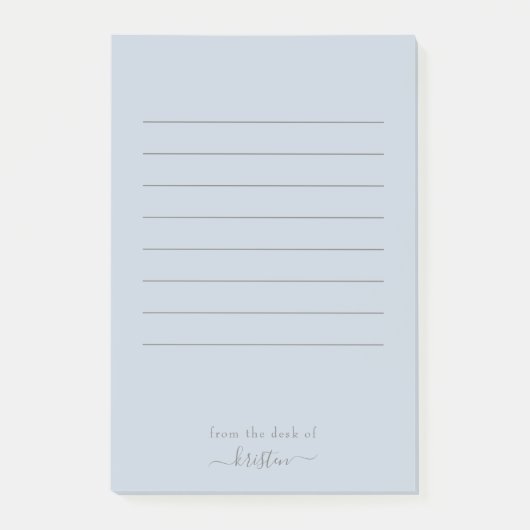 Post-it® Bleu Dusty du bureau de Lined Grande (Devant)