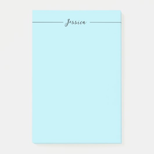 Post-it® Bleu Élégant Simple Moderne Nom Professionnel (Devant)