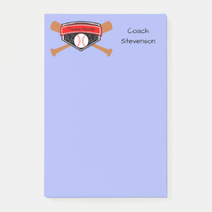 Post-it® Bleu entraîneur de baseball Personnalisé Publier d