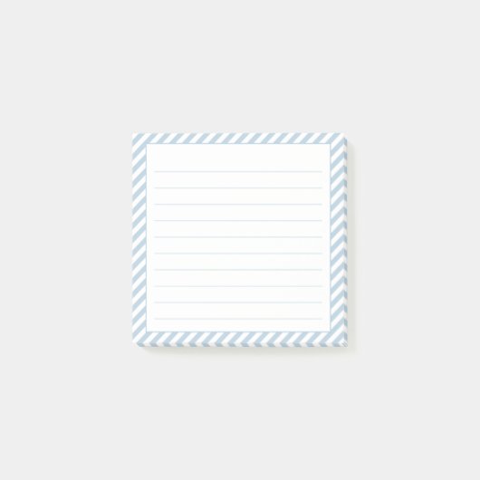 Post-it® Bleu et blanc Diagonal Stripe Linky Notes (Devant)