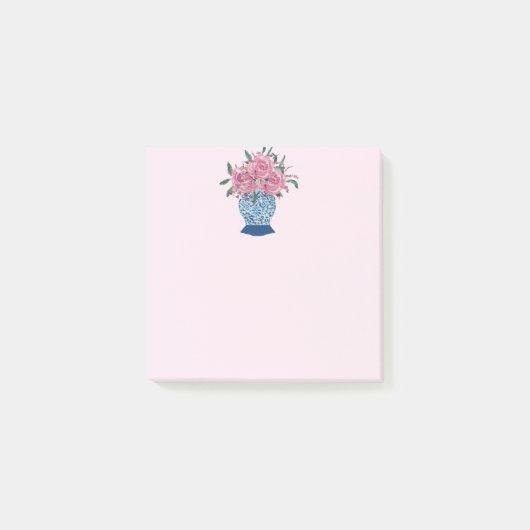 Post-it® Bleu et blanc rose Ginger Jar (Devant)