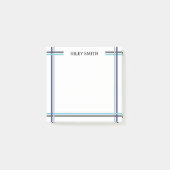 Post-it® Bleu et gris superlapping Gris Ajouter un nom (Devant)