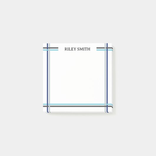 Post-it® Bleu et gris superlapping Gris Ajouter un nom (Devant)