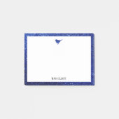 Post-it® Bleu Faux Parties scintillant Oiseau et frontière  (Devant)