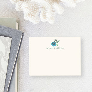 Post-it® Bleu floral personnalisé Notes collantes