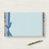 Post-it® Bleu floral scrapbook avec ruban Notes (Sur un bureau)