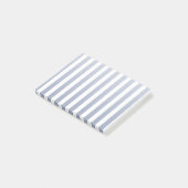 Post-it® Bleu gris et blanc rayures de bonbons (Incliné)